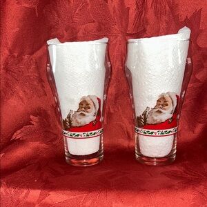 Santa Claus Coca-Cola Holiday Glasses Set